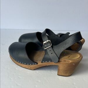 Lotta From Stockholm Highwood Swedish Clogs Leather Wood EU 38 / US 7.5 #